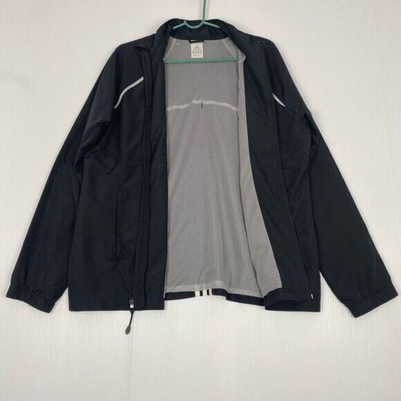 Vintage Adidas Jacket Women’s XL Full Zip Mesh Lining Vented Striped Windbreaker - Picture 1 of 14